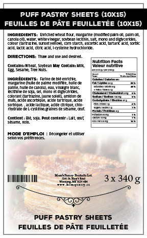 Puff Pastry 3 sheets (10x15)