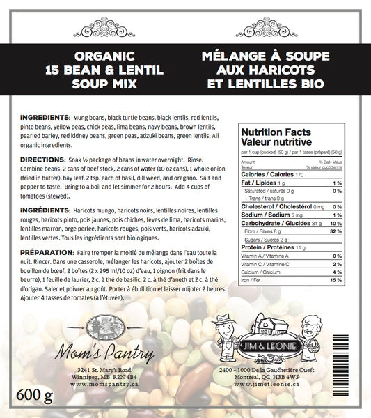 Organic 15 Bean & Lentil Soup Mix